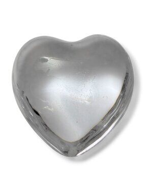 Baccarat France Crystal Heart Paperweight Signed Clear French Decorative Object
